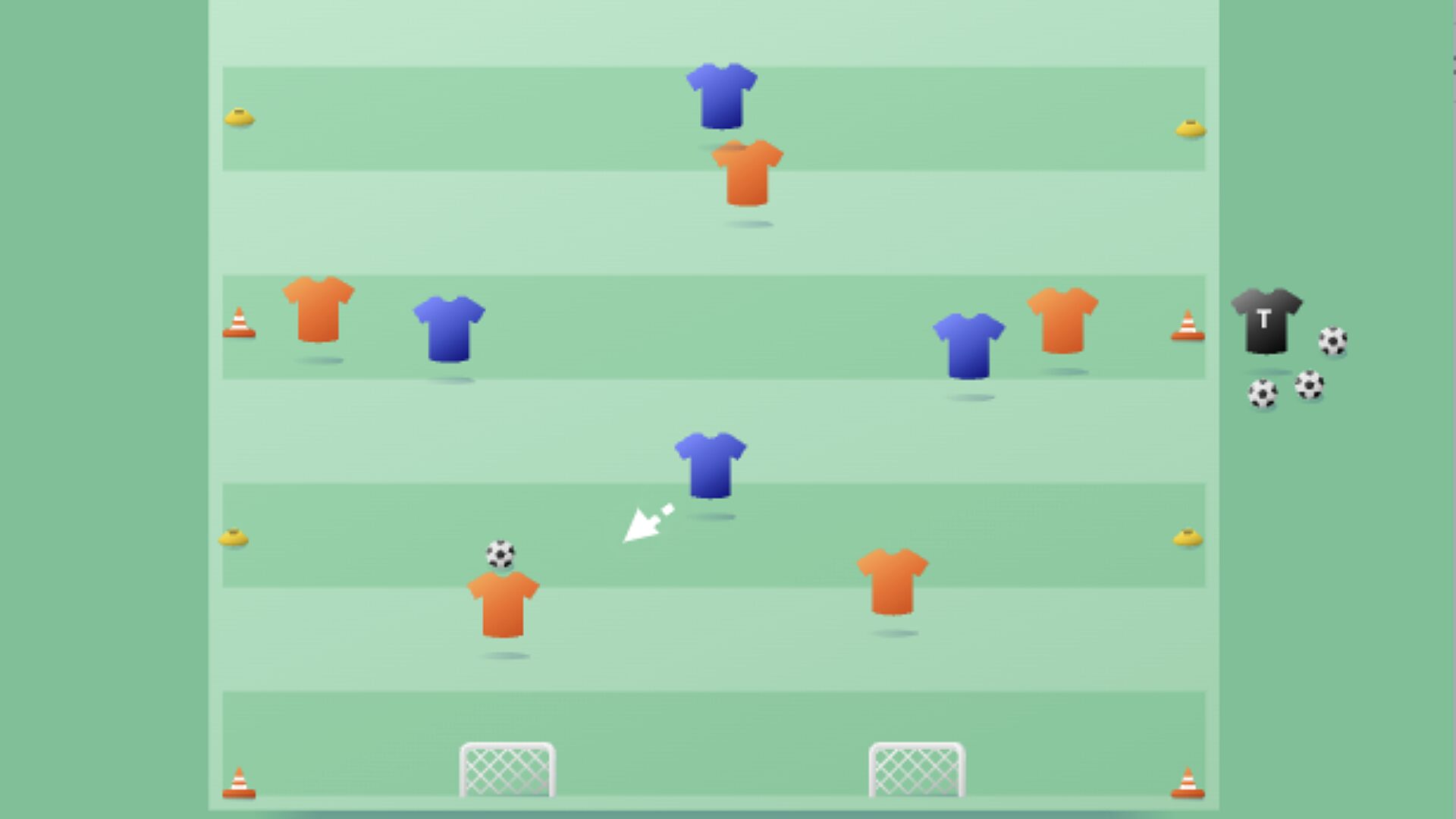 5 tegen 4 kleine doelen