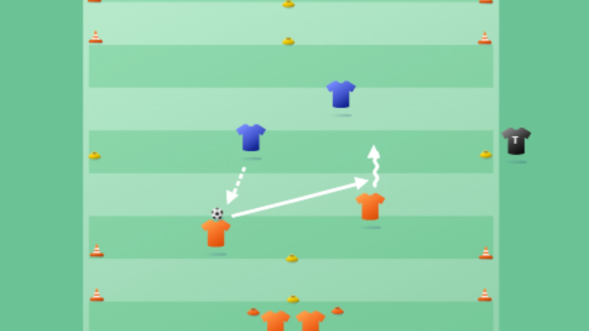 2 tegen 2 Lijn voetbal