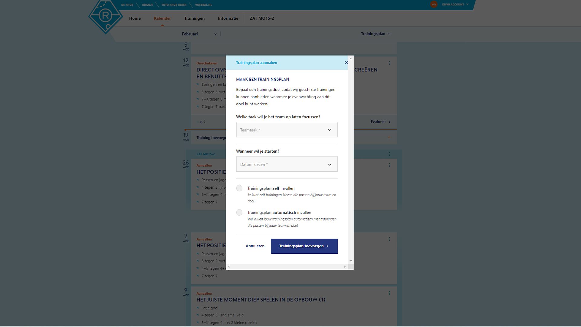 Wat is een trainingsplan