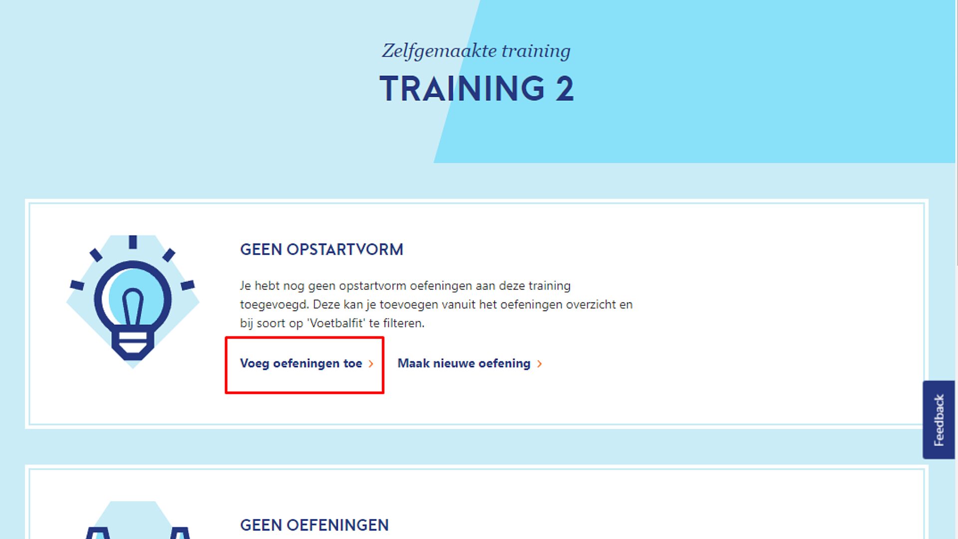 Oefening toevoegen aan training