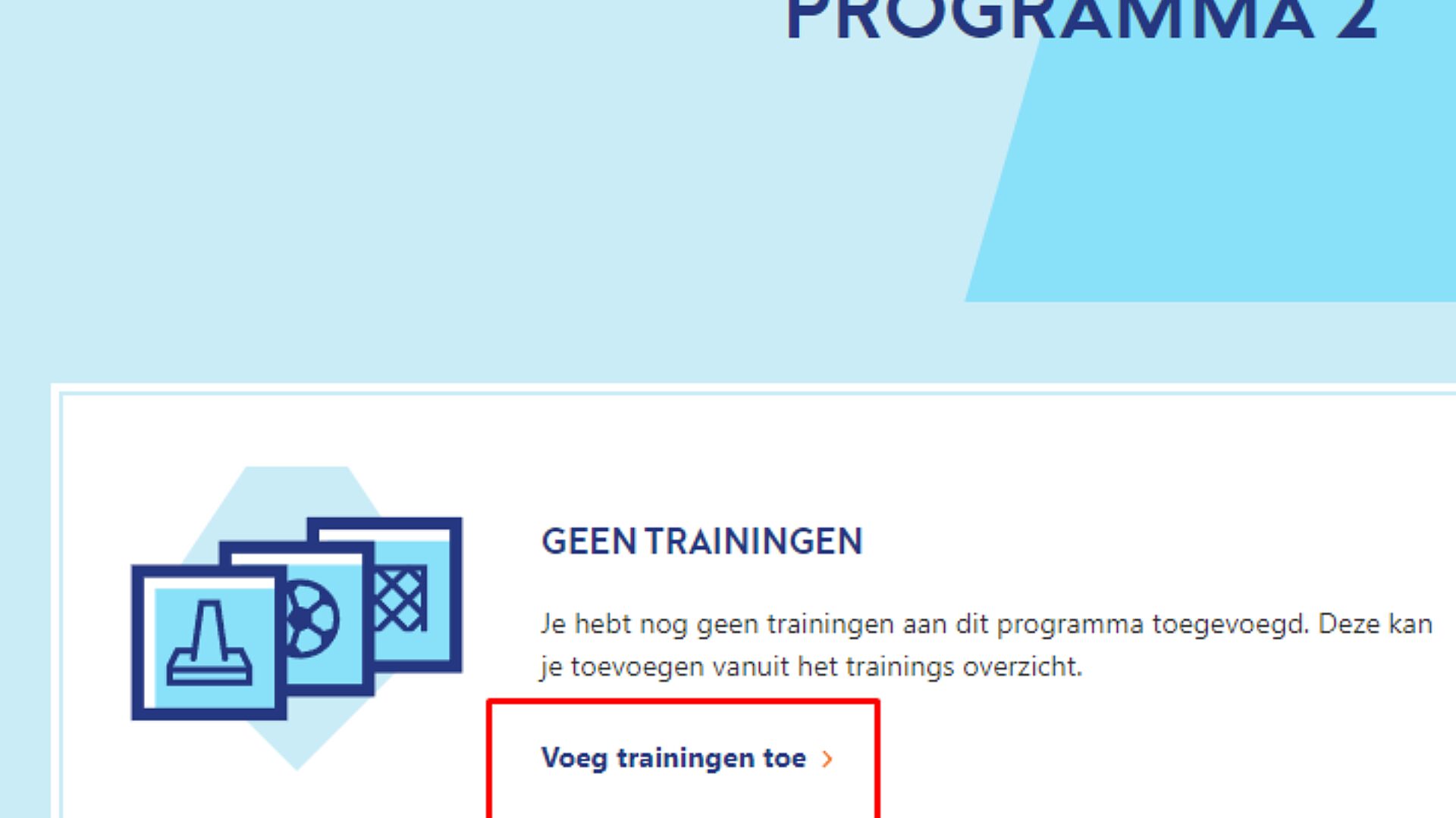 Voetbaltraining toevoegen aan programma