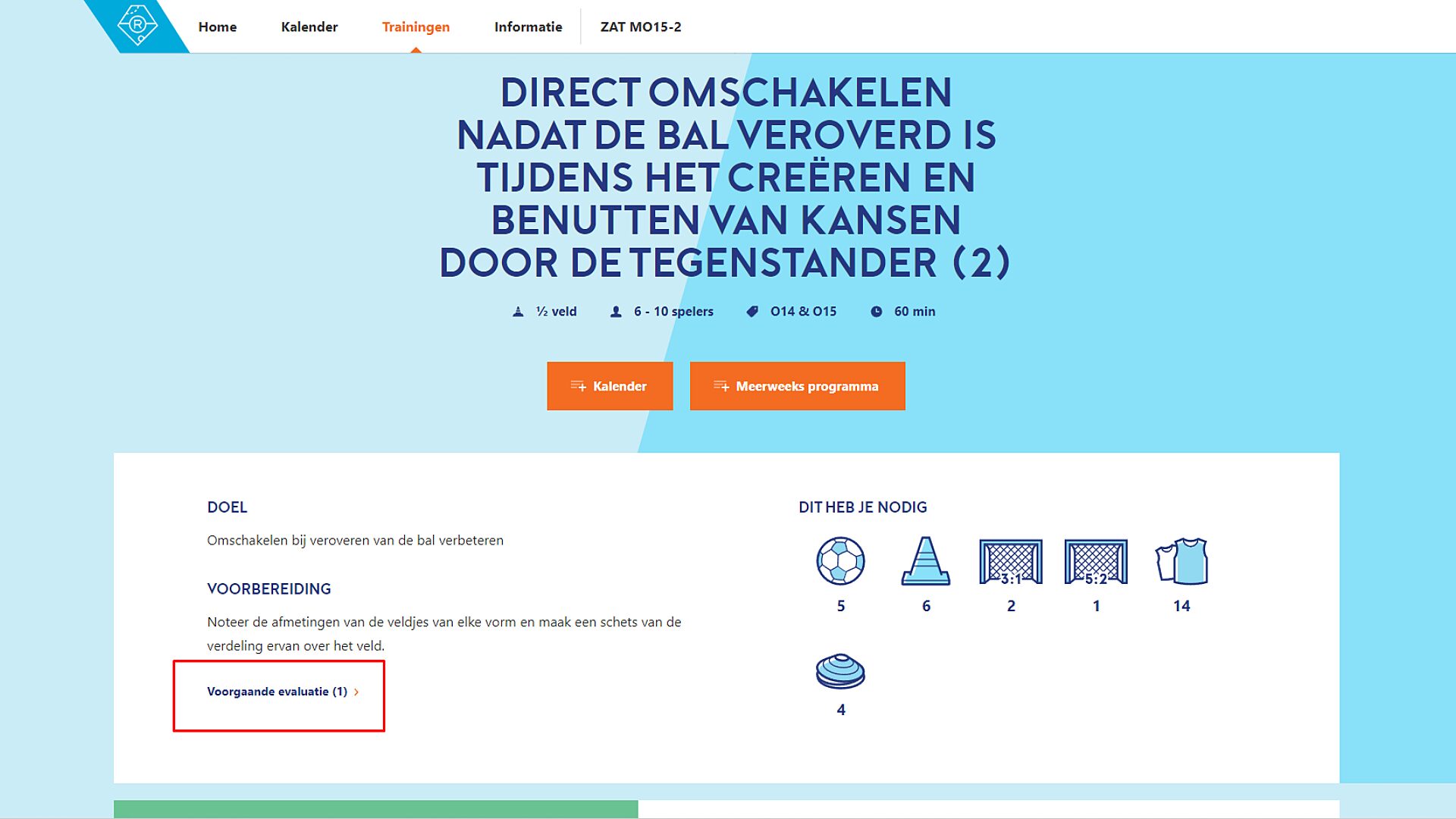 Evaluatie terugvinden op Rinus