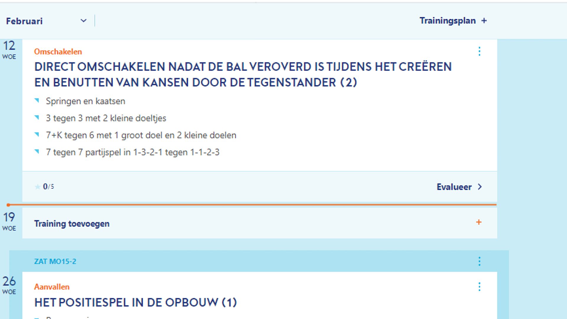 Trainingsplan evalueren