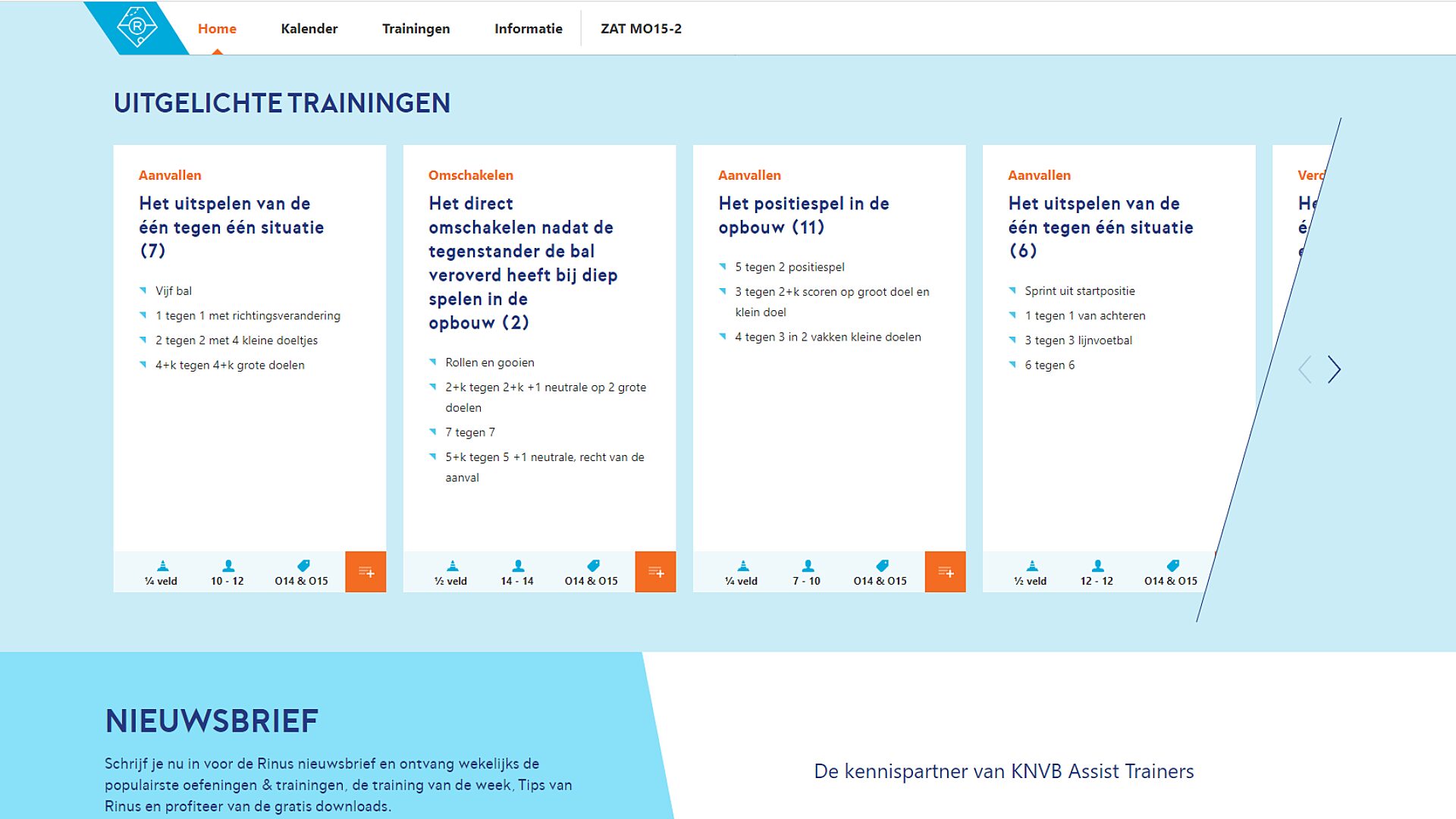 Uitgelichte trainingen op Rinus