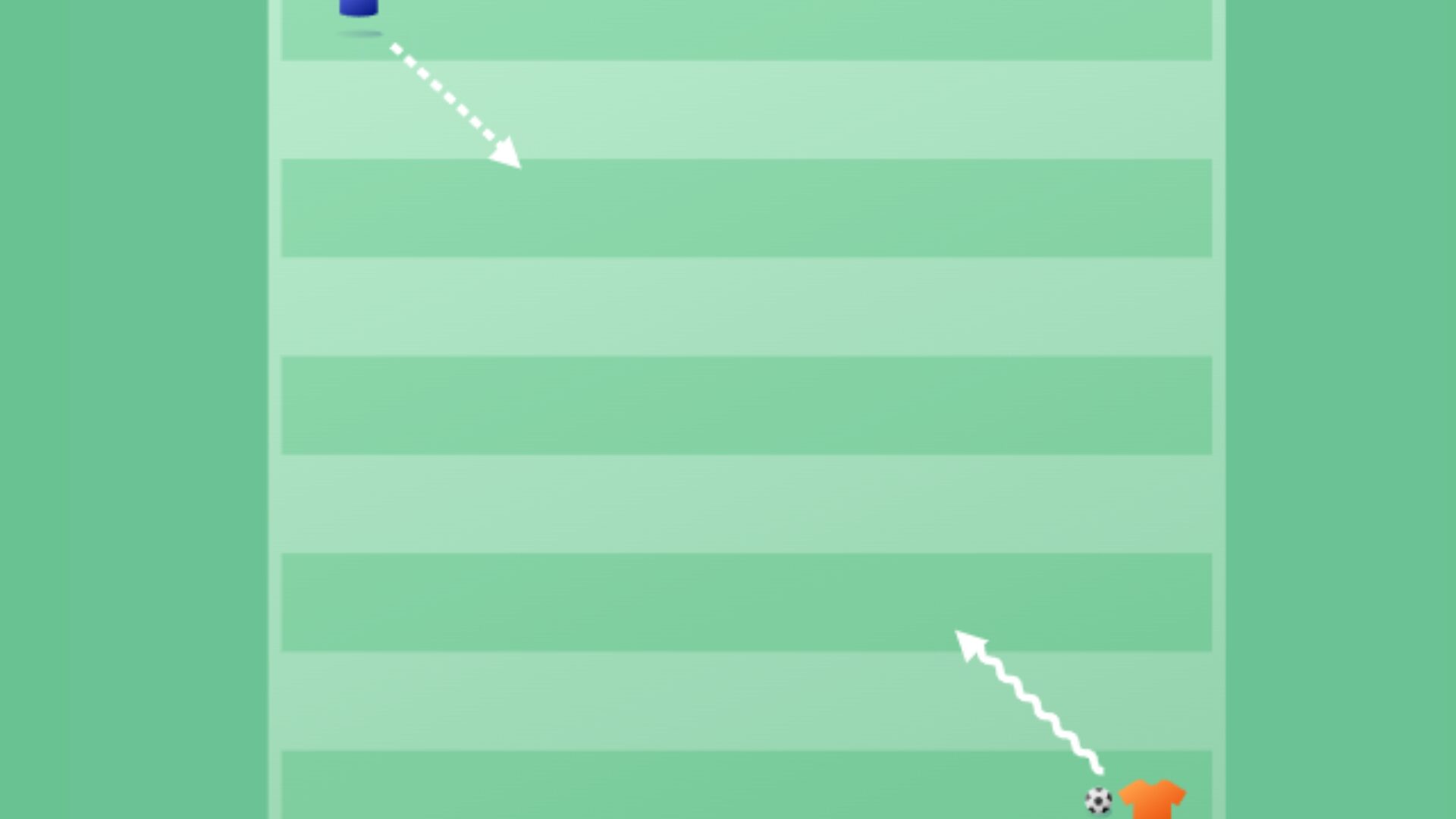 1 tegen 1 schuin met twee poortjes