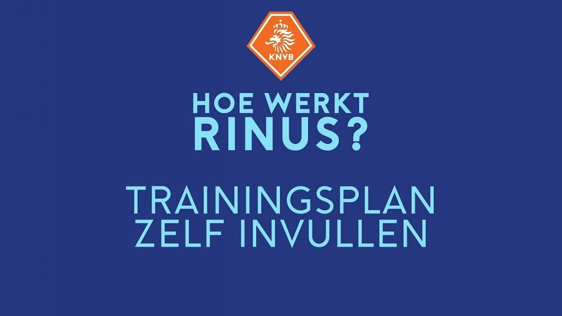 Trainingsplan zelf vullen