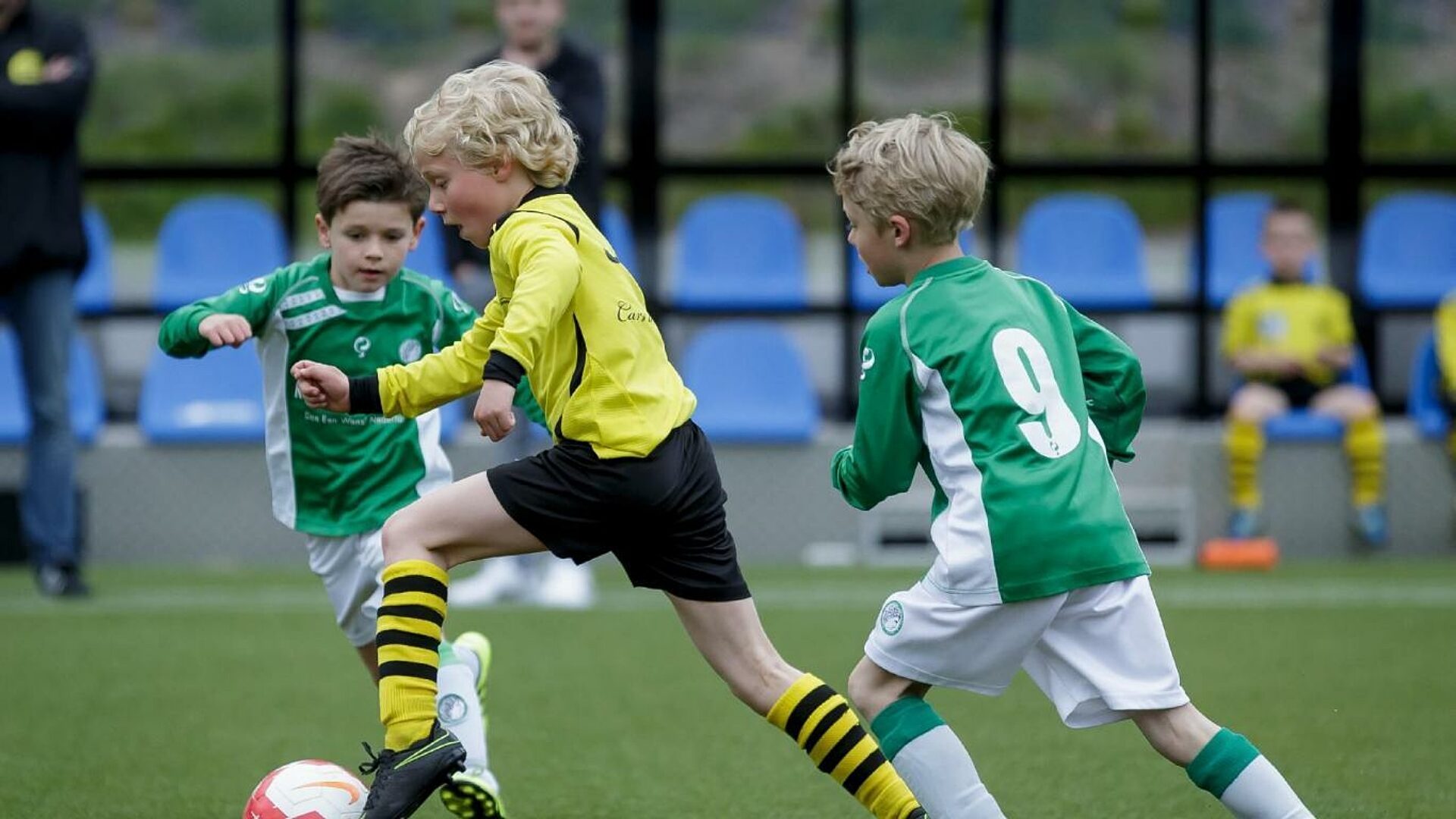 Pupillenvoetbal wedstrijd